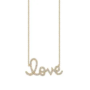 Sydney Evan Gold and Diamond Large LOVE Necklace