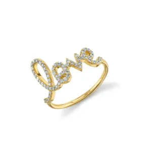 Sydney Evan Gold and Diamond Large LOVE Ring