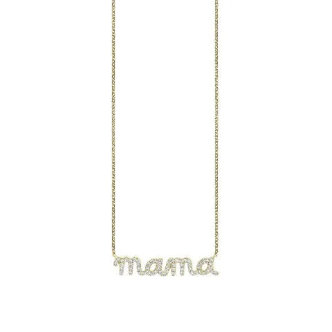 Sydney Evan Gold and Diamond MAMA Necklace
