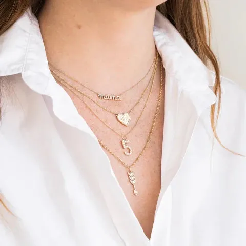 Sydney Evan Gold and Diamond MAMA Necklace