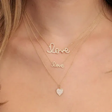 Sydney Evan Gold and Diamond Small LOVE Necklace