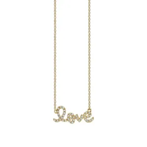 Sydney Evan Gold and Diamond Small LOVE Necklace