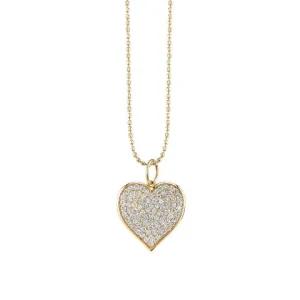 Sydney Evan Large Pave Heart Necklace