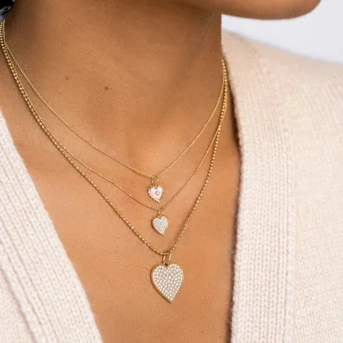 Sydney Evan Large Pave Heart Necklace