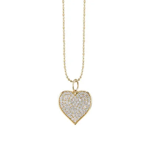 Sydney Evan Large Pave Heart Necklace
