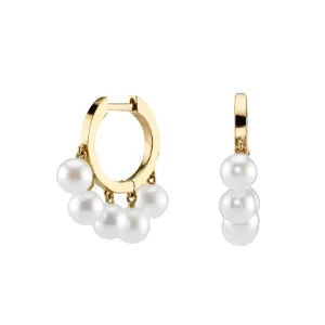 Sydney Evan Pearl Drop Huggie Hoops