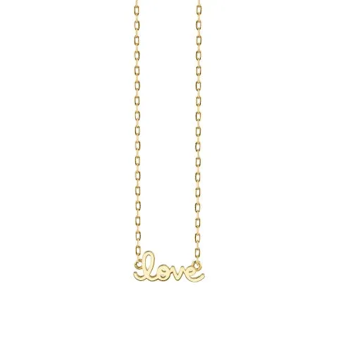 Sydney Evan Pure Gold Tiny LOVE Necklace