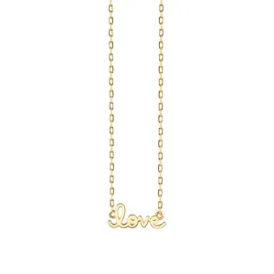 Sydney Evan Pure Gold Tiny LOVE Necklace