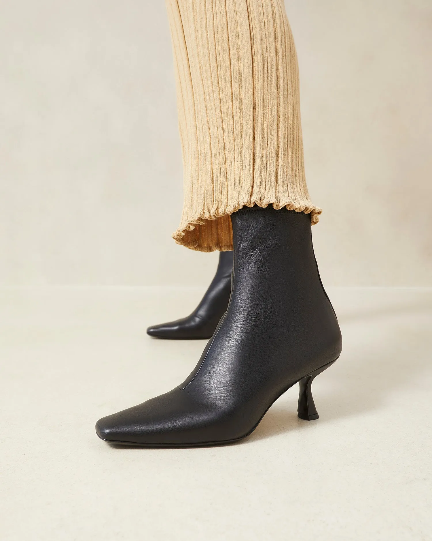 Thandy Black Curved Heel Bootie -LOEFFLER RANDALL