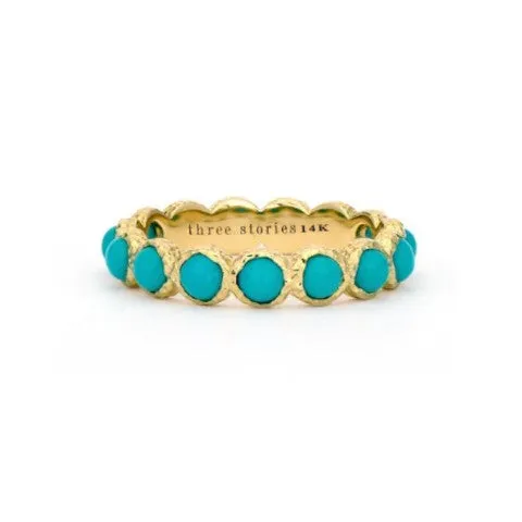 Three Stories Classic Gold and Turquoise Band
