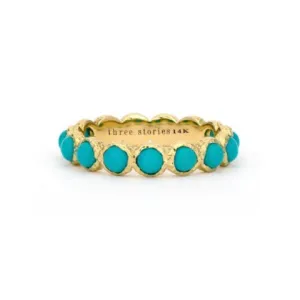 Three Stories Classic Gold and Turquoise Band