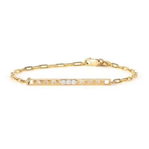 Three Stories Diamond Double Sided Bar Bracelet