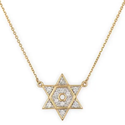 Three Stories Open Star of David Necklace