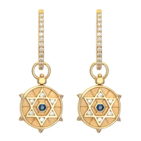 Three Stories Single Hamsa Star David Charm
