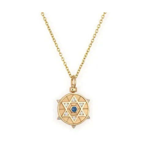 Three Stories Single Hamsa Star David Charm