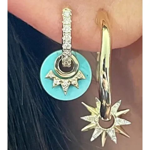 Three Stories Single Love Explosion Turquoise Disc Charm