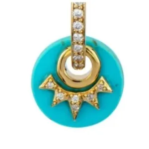 Three Stories Single Love Explosion Turquoise Disc Charm
