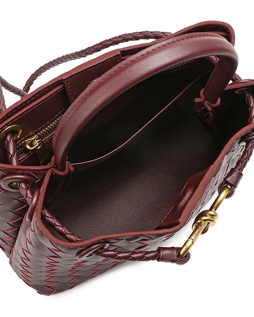 Tiffany & Fred Woven Leather Top Handle Shoulder Bag