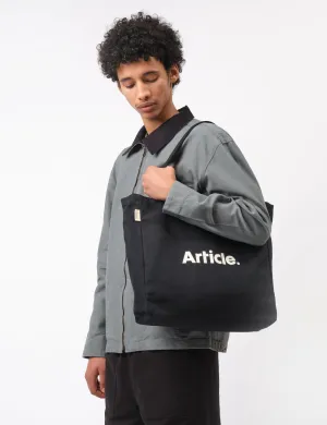 Trending Now Article Organic Heavy Canvas Tote Bag - Black  Going Fast!