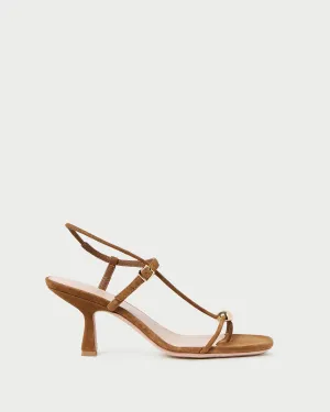 Triana Cacao Suede Mid-Heel Sandal -LOEFFLER RANDALL