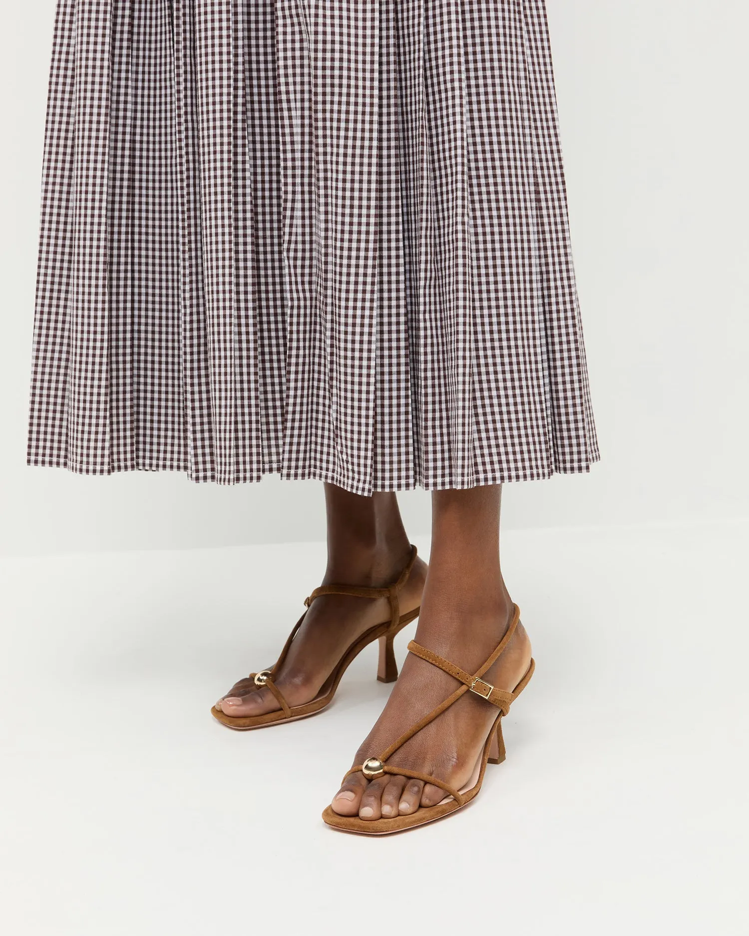 Triana Cacao Suede Mid-Heel Sandal -LOEFFLER RANDALL