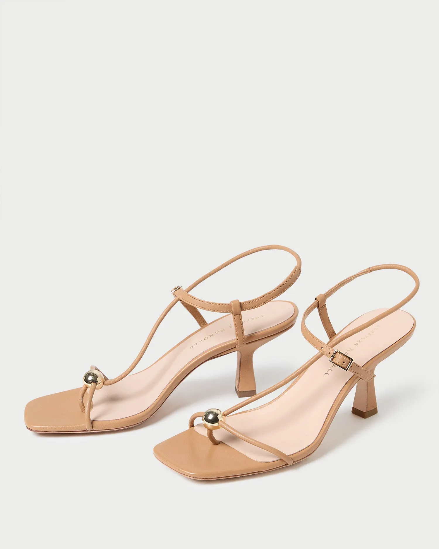 Triana Dune Leather Mid-Heel Sandal -LOEFFLER RANDALL