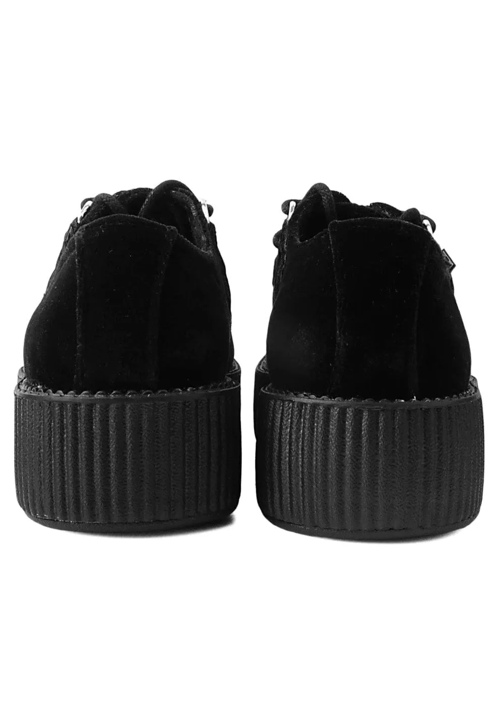 T.U.K. - Viva Mondo Creeper Black Velvet - Girl Shoes