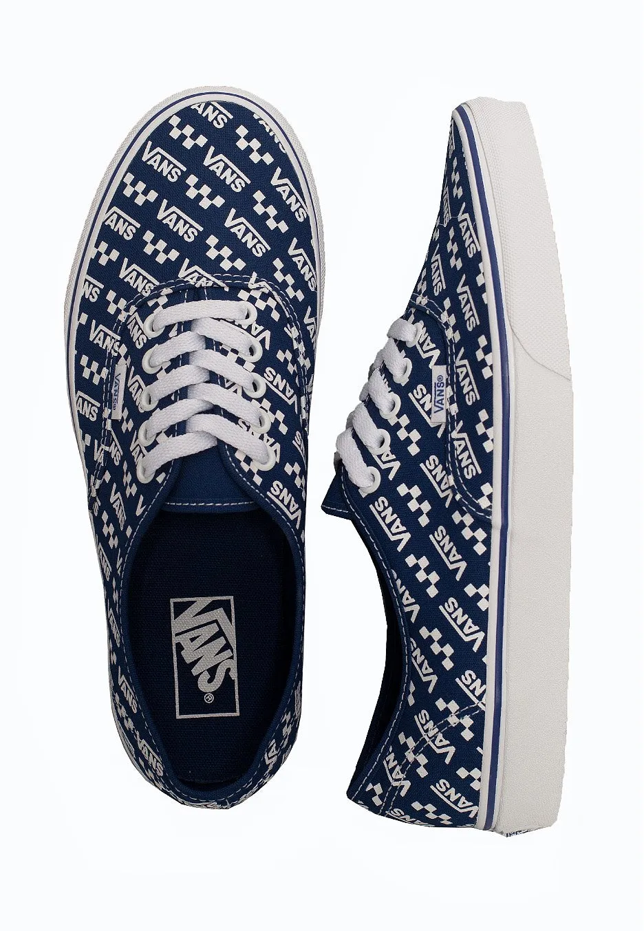 Vans - Authentic (Logo Repeat) Tr Bl/True White - Shoes