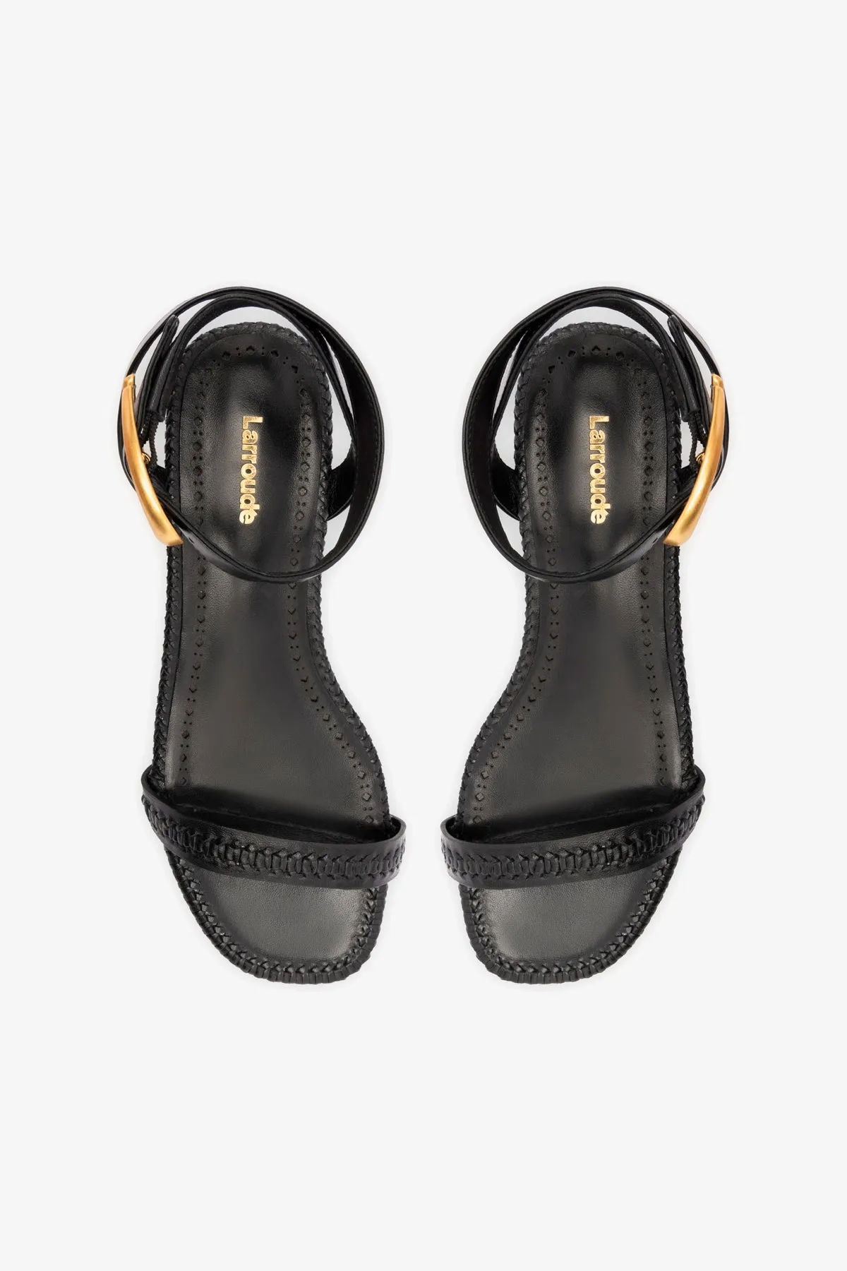 Verona Flat Sandal In Black Leather