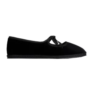 Vibi Venezia Brigette Velvet Slippers in Black