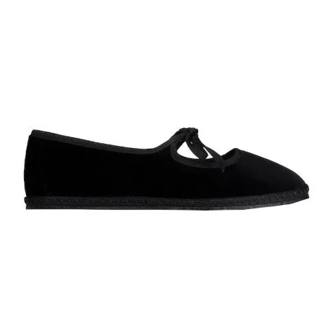 Vibi Venezia Brigette Velvet Slippers in Black