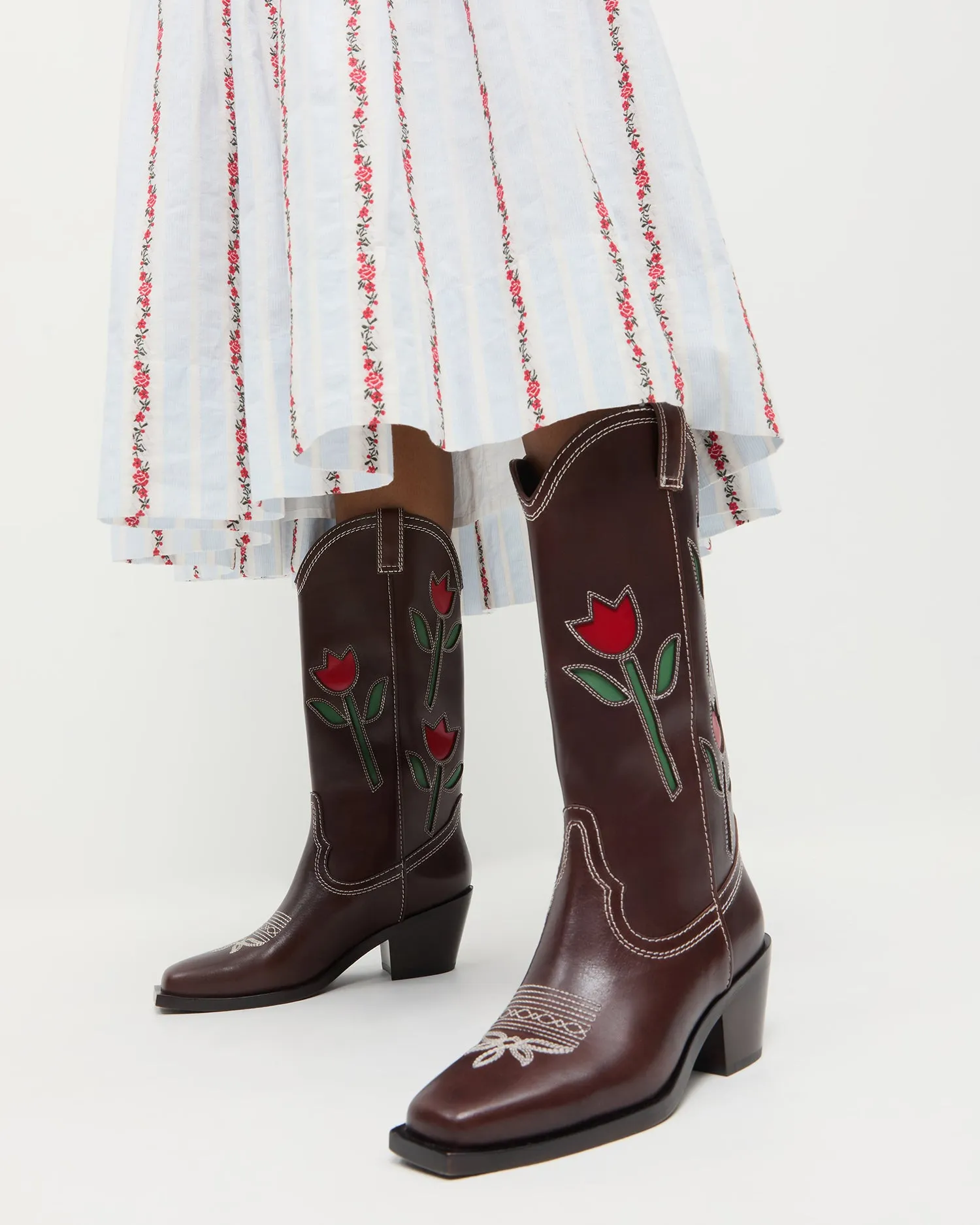 Wilder Espresso Tulip Leather Boot -LOEFFLER RANDALL
