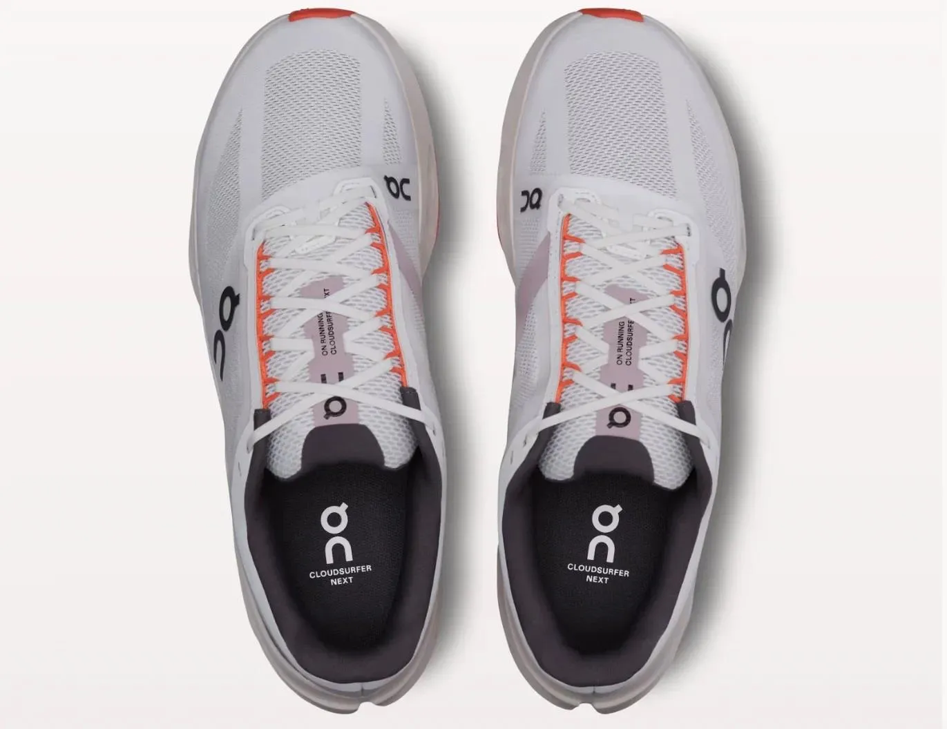 Women's Wide Fit On Cloudsurfer Next Wide Training Shoes - White/Flame
